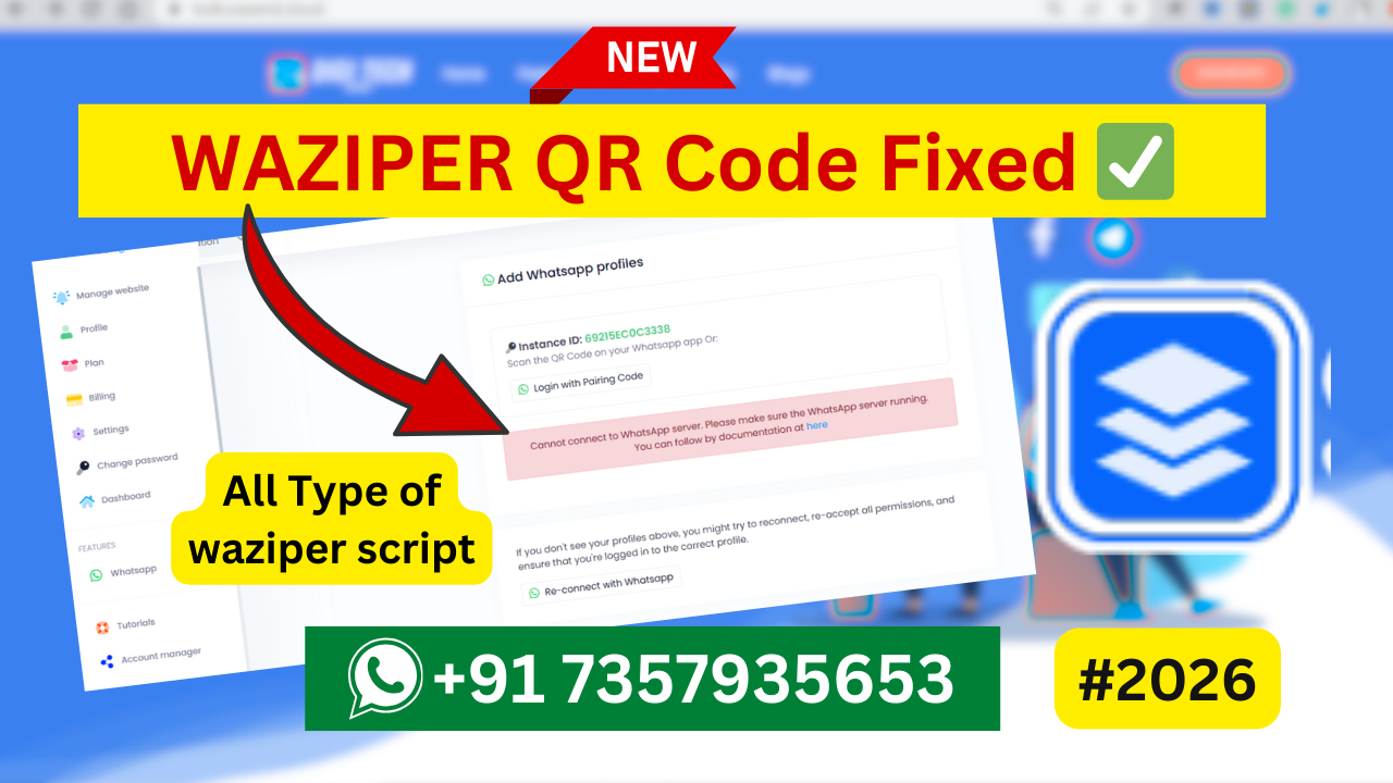 Waziper QR Code Fix Service – ₹499/-